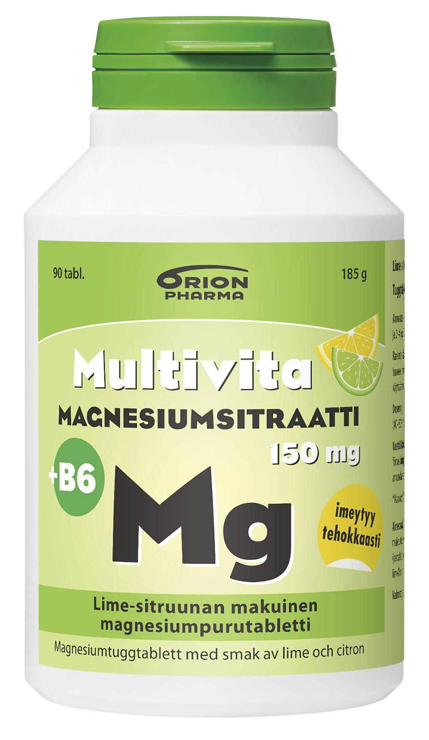 Multivita Magnesiumsitraatti + B6 90 tabl. 11,50€ (15,20€)