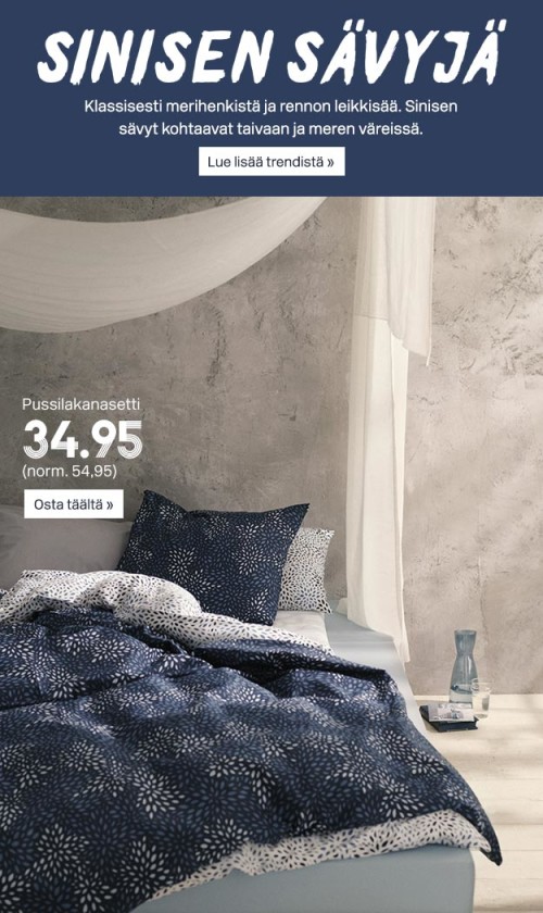 Valikoima pussilakanasettejä 34.95 (Norm. 54.95)