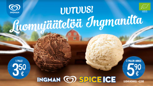 Luomujäätelöä Ingmanilta!