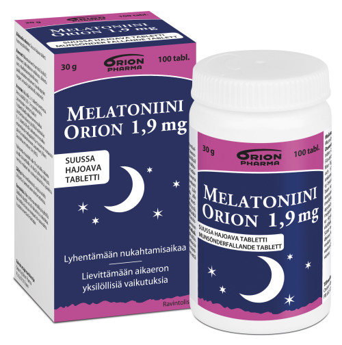 Melatoniini Orion 1,9mg 100 tabl. 20,83€ (24,51€)